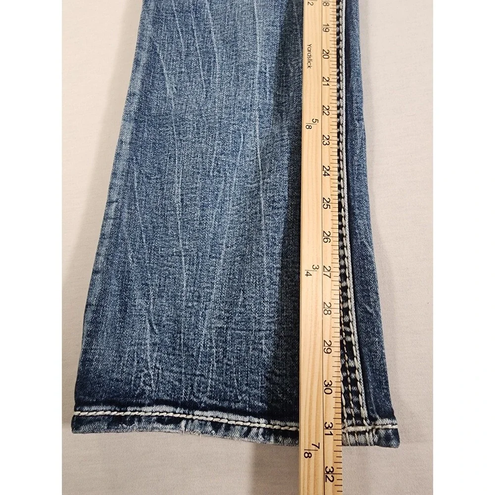 Rock Revival Ferry Easy Boot Jeans Womens 31 Blue Thick Stitch Y2K Western Denim - Picture 2 of 13